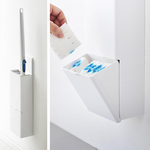 ウォール替えブラシ収納付き流せるトイレブラシホルダー プレート 石こうボード壁対応.|s10